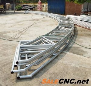 ดัดเหล็กท่อ โครงสร้างหลังคา ด้วยเครื่องดัดท่อ Pipe bending machine 2
