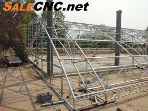 ดัดเหล็กท่อ โครงสร้างหลังคา ด้วยเครื่องดัดท่อ Pipe bending machine 4
