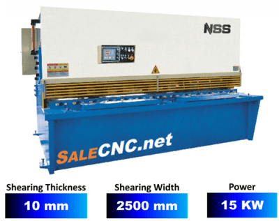 เครื่องตัดแผ่นเหล็กแบบไฮดรอลิก ยาว 2500 มิลลิเมตร หนา 10 มิลลิเมตร Hydraulic CNC Pendulum Plate Shears QC12Y/QC12K