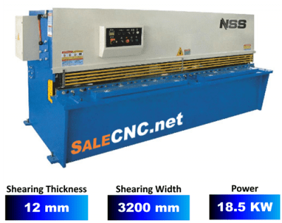 เครื่องตัดแผ่นเหล็กแบบไฮดรอลิก ยาว 3200 มิลลิเมตร หนา 12 มิลลิเมตร Hydraulic CNC Pendulum Plate Shears QC12Y/QC12K