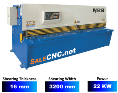 เครื่องตัดแผ่นเหล็กแบบไฮดรอลิก ยาว 3200 มิลลิเมตร หนา 16 มิลลิเมตร Hydraulic CNC Pendulum Plate Shears QC12Y/QC12K