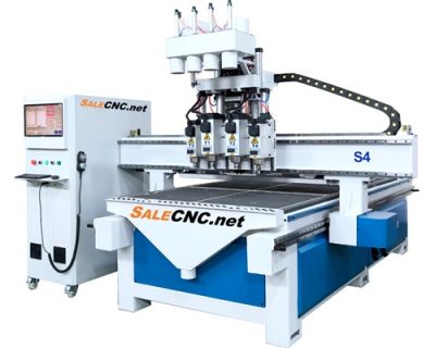 CNC Router milling Model S4 Tool Change 6KW x 2 heads, 3.5KW x 2 heads